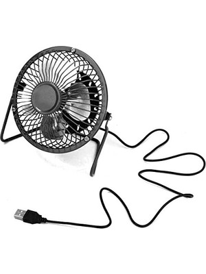 Grains Global 4 USB Mini Yazı Masası"fan Küçük Masaüstü Fan Sessiz ve Güçlü Metal Tasarım USB Güç Destekli (Siyah)