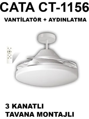 Cata CT-1156 Dolunay Fan LED Işıklı Hayalet Pervaneli Tavan Vantilatörü