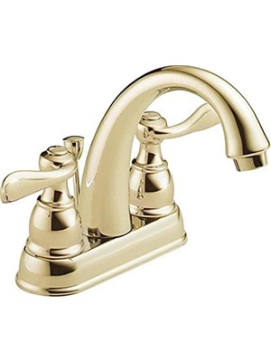 Grains Global Windemere Banyo Bataryası, Altın Banyo Lavabo Bataryası, 2 Saplı Banyo Bataryası, Metal Tahliye Montajı, Parlak Pirinç B2596LF-PB