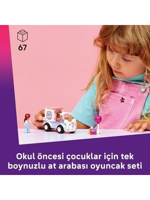 Grains Global Tek Boynuzlu At Pasta Dağıtım Arabası 42675 – 4 Yaş ve Üzeri Çocuklar Için Paisley ve Leo Mini Bebekleri ile Oyuncak Kek Içeren Yaratıcı Oyuncak Yapım Seti, Hediye Fikri (67 Parça)