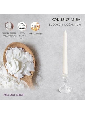 Grains Global Beyaz Renk Ince Şamdan Mum Seti Varaklı, 25 cm Uzunluk, 10’lu Paket, Dekoratif Taper, Şık Masa, Davet ve Özel Gün Dekorasyonu Için
