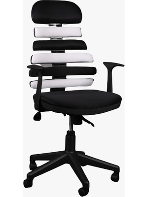 Lenatech Lenaofis Zoom Çalışma ve Oyuncu Koltuğu Siyah - Beyaz Renkli Ergonomik Tasarım