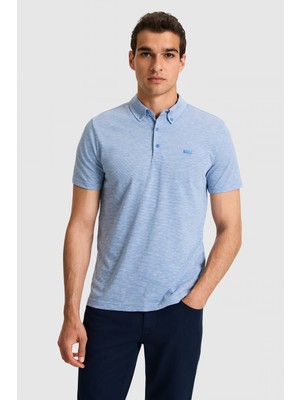 U.S. Polo Assn. Erkek Regular Fit Polo Yaka Mavi Tişört 50322532-VR036