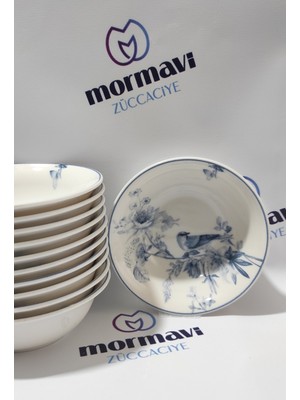 UltraMint Porselen Kuş Çorba Kasesi 14 Cm, 6'lı Set, Şık ve Dayanıklı Tasarım