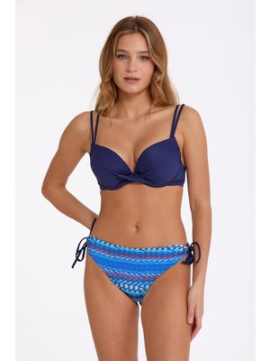 Argento Kadın Double Push-Up Lacivert Desenli Bikini Takımı C7T1N032841