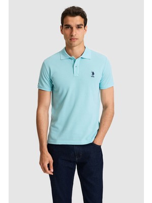 U.S. Polo Assn. Erkek Slim Polo Yaka Aqua Basic Tişört 50322304-VR007