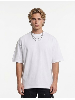 Fandr Studio Unisex Basic Düz Baskısız Oversize T-Shirt
