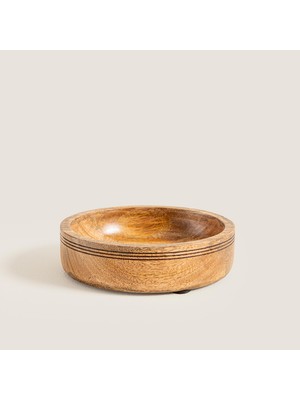 Chakra Raye Ahşap Sunum Kasesi 15X15X4 cm Natural