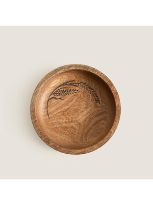 Chakra Sae Ahşap Sunum Kasesi 13X13X3.5 cm Natural