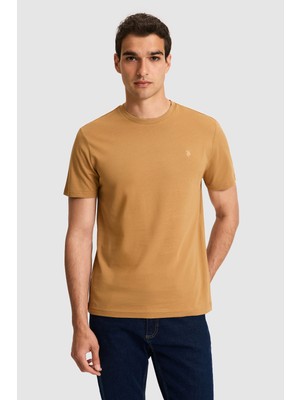 U.S. Polo Assn. Erkek Regular Fit Bisiklet Yaka Coconut Basic Tişört 50326953-VR153