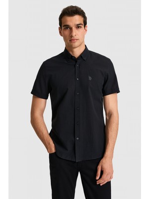 U.S. Polo Assn. Erkek Siyah Kısa Kollu Gömlek 50324727-VR046