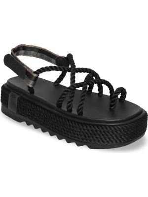 Bohonomad Ibiza Chunky Platform Kadın Sandalet - Siyah