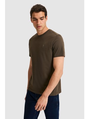 U.s. Polo Assn. Erkek Koyu Haki Tişört Basic 50326953-VR111