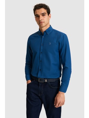U.S. Polo Assn. Erkek Açık Lacivert Uzun Kollu Basic Gömlek 50324708-VR059