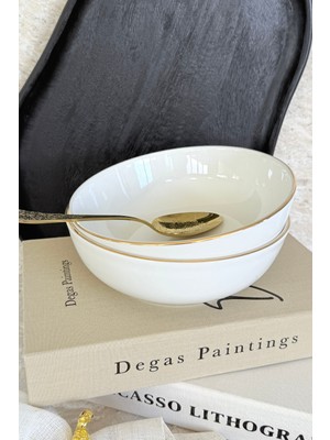 UltraMint 19 cm Modern Gold Çift Porselen Salata ve Sunum Seti