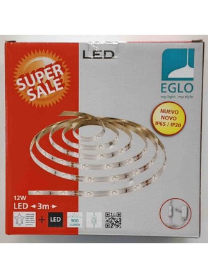 Eglo Alegria 75477 LED Şerit/tira Seti 3 Metre 12W 900 Lümen IP65 Beyaz Işık LED Şerit Hazır Paket