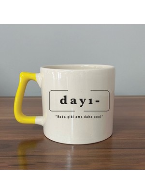 Mor Mürekkep Dayı - Baba Gibi Ama Daha Coolsarı Kulplu Prime Babalar Günü Hediyesi Bardak Kupa Fincan Mug