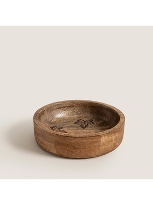 Chakra Fia Ahşap Sunum Kasesi 15X15X4 cm Natural