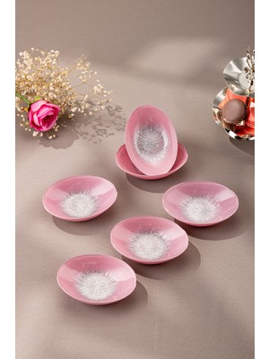 UltraMint Şık Pastel 6 Parça Cam Gondol Seti, 12 Cm, Pembe