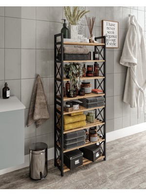 Mallbilia Dekoratif Banyo Düzenleyici Organiser Havluluk Peçetelik Çok Amaçlı Raf 8 Katlı