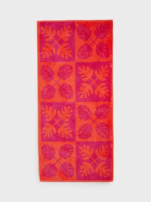 LC Waikiki Yaprak Desenli Kadın Plaj Havlusu 70X150 cm  (S6)