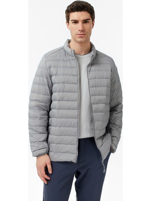 Nautica Erkek Gri Regular Fit Dik Yaka Su Itici Kaz Tüyü Mont