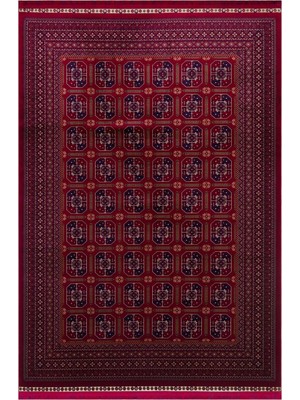 Eko Halı Sateen Afghan Sfg 02 Red Yıkanabilir Afgan Desenli Hav Toz Vermeyen Kaymaz Tabanlı Sık Dokuma Halı