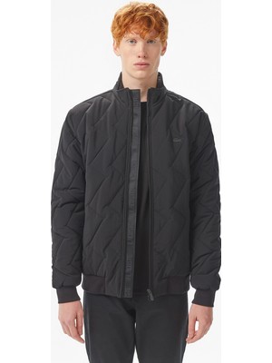 Lacoste Erkek Dik Yaka Kapitone Siyah Mont