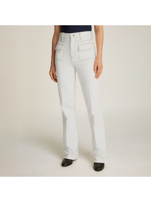 Tommy Hilfiger Relaxed Bootcut Hw Clr Kadın Beyaz Jean