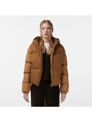 Lacoste Kadın Kapüşonlu Açık Kahverengi Mont