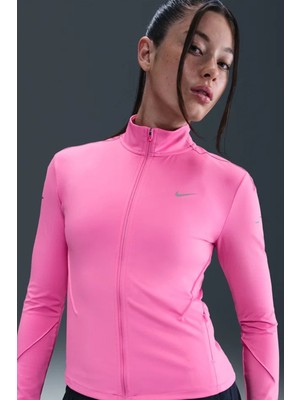 Nike Swift Dri-Fit Midlayer Womens Running Jacket Reflektörlü Fermuarlı Kadın Koşu Ceketi Pembe