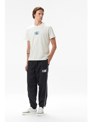 Calvin Klein Nylon Drawstring Straight Jogger Erkek Siyah Pantolon