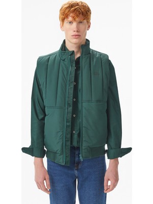 Lacoste Erkek Dik Yaka Koyu Yeşil Yelek