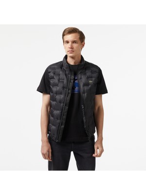 Lacoste Erkek Kapüşonlu Kapitone Siyah Yelek