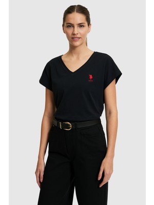 U.s. Polo Assn. Kadın Siyah Tişört Basic 50323541-VR046