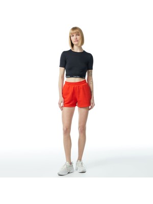 Calvin Klein Jeans Embro Badge Kadın Kırmızı Şort