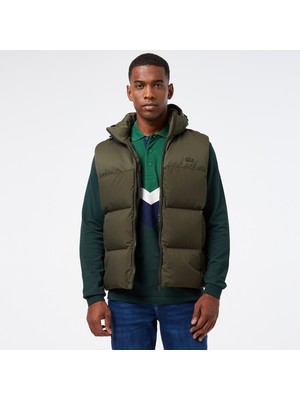 Lacoste Erkek Kapüşonlu Koyu Yeşil Şişme Yelek