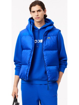 Lacoste Erkek Kapüşonlu Mavi Şişme Yelek