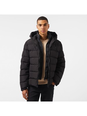 Lacoste Erkek Regular Fit Kapüşonlu Siyah Şişme Mont