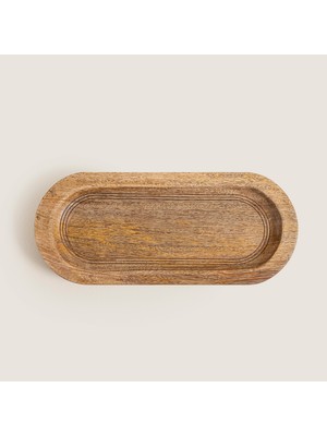Chakra Raye Ahşap Kayık Tabak 30X13X2.5 cm Natural