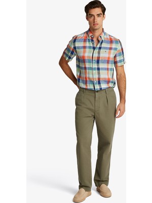 Tommy Hilfiger Murray Herringbone Chino Erkek Yeşil Pantolon