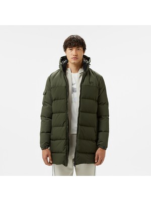 Lacoste Erkek Kapüşonlu Koyu Yeşil Şişme Mont