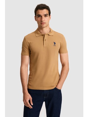 U.S. Polo Assn. Erkek Slim Fit Polo Yaka Coconut Basic Tişört 50326920-VR153