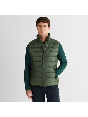 Gant Erkek Yeşil Regular Fit Dik Yaka Kaz Tüyü Yelek