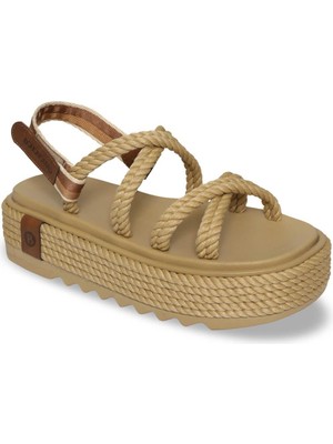 Bohonomad Tahiti Chunky Platform Kadın Sandalet - Bej