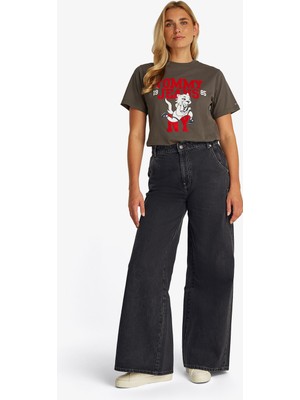 Tommy Hilfiger Tommy Jeans Wide Leg Carpenter Washed Kadın Lacivert Jean