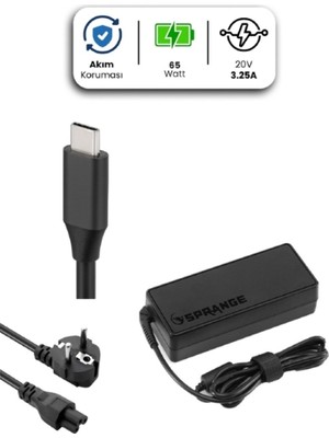 Cansa 20V 3.25A Type-C 65W Lenovo Için Laptop Adaptör
