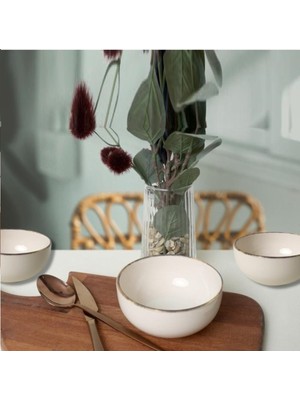 UltraMint Şık Bulut Çorba Kasesi 12 Cm, 6'lı Set, Reaktif Krem Tasarım