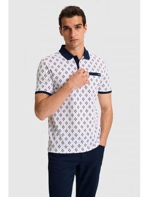 U.S. Polo Assn. Erkek Regular Fit Polo Yaka Beyaz Tişört 50326994-VR013