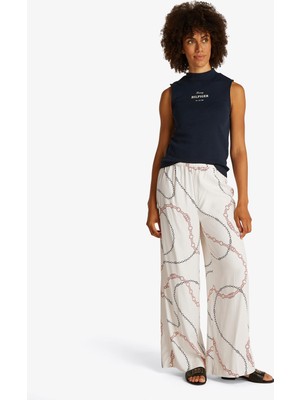 Tommy Hilfiger Soft Viscose Wovenkadın Beyaz Pantolon